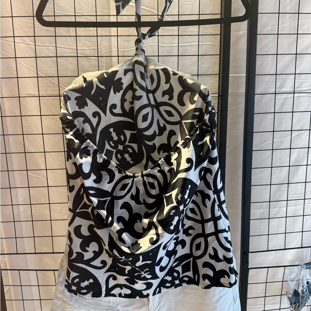 Black and White Halter Top